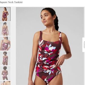 Athleta Square Neck Tankini Swim Top Size 36 B/C